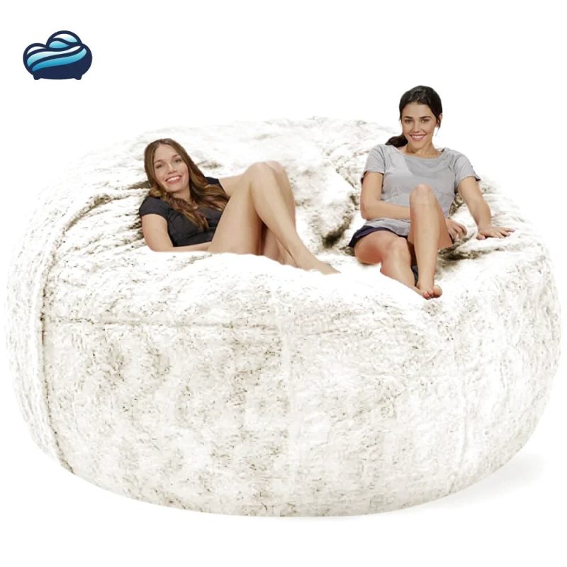 enorme pouf blanc 200cm 3