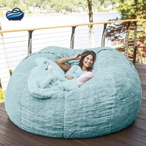 pouf allonge bleu 183cmx90cm