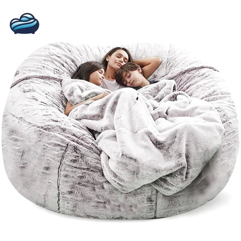 pouf allonge gris 183cmx90cm 3