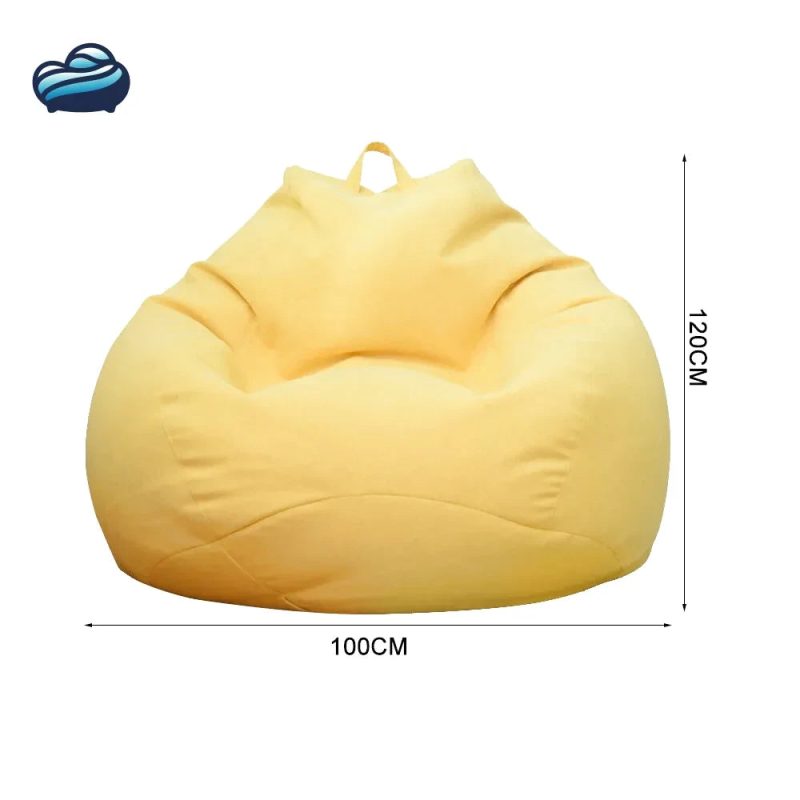 pouf confortable jaune 100x120cm 4 4
