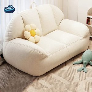 pouf geant 2 places blanc