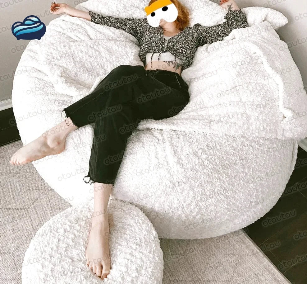 pouf geant velours
